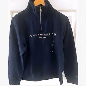Tommy Hilfiger Men's Dark Blue Zip-Up Sweater